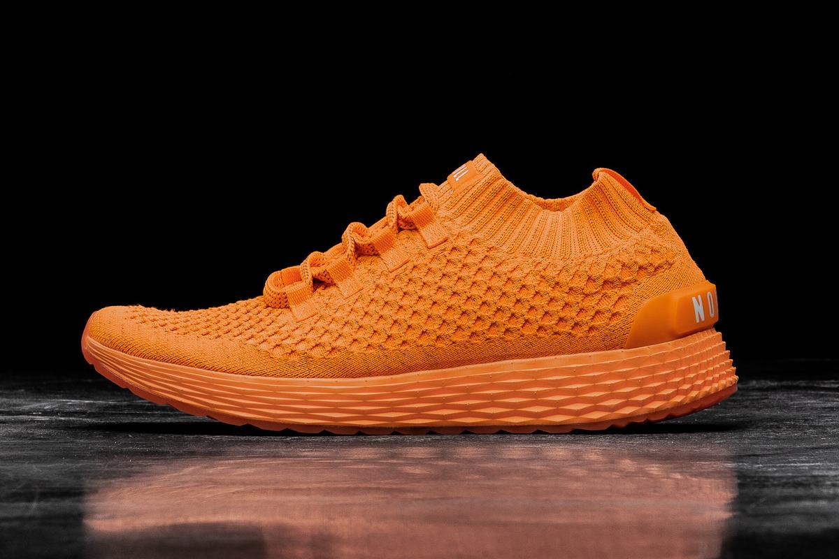 Nobull Neon Knit Runner Men\'s Running Shoes Orange | Australia (YC8472)